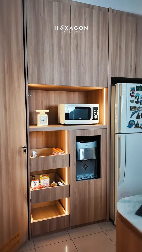 Kitchen makeover ad — hexagon interior